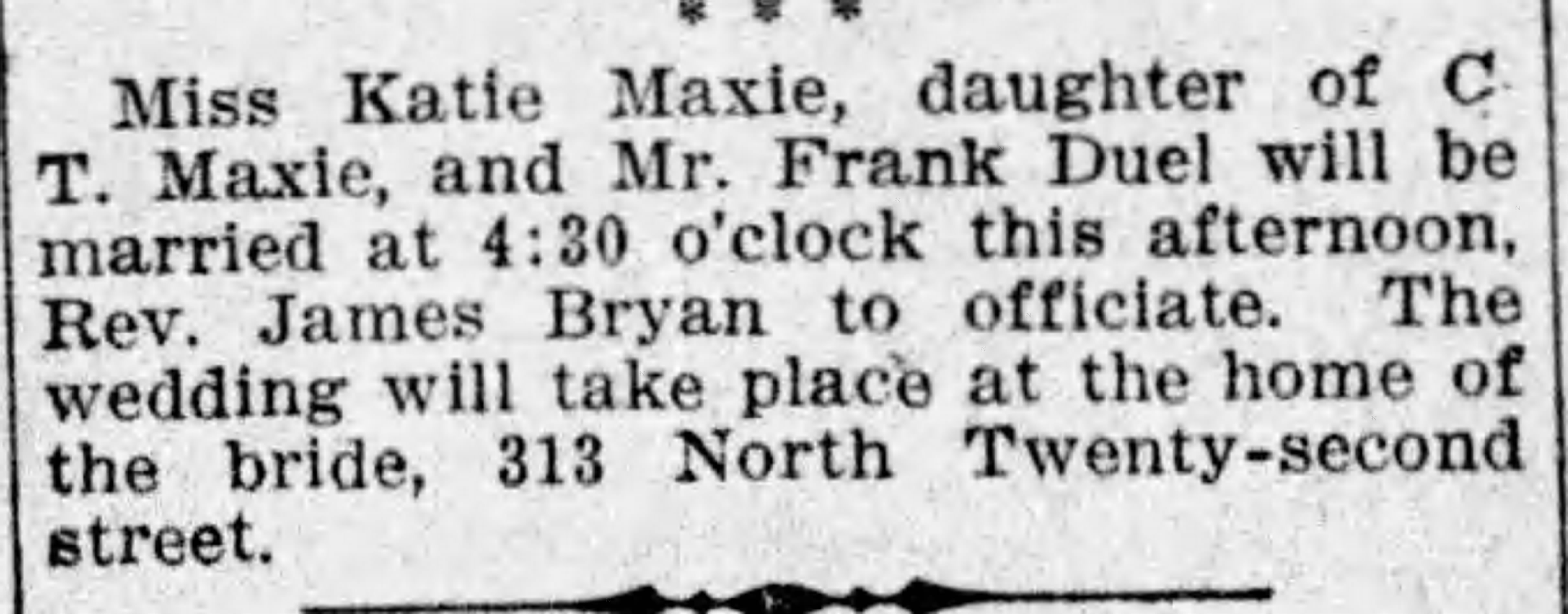 Katie Maxie-Frank Duel